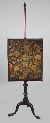 GEORGE III MAHOGANY NEEDLEWORK