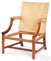 GEORGE III MAHOGANY OPEN ARMCH
