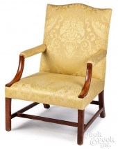 GEORGE III MAHOGANY OPEN ARMCH