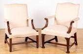 GEORGE III MAHOGANY OPEN ARMCH