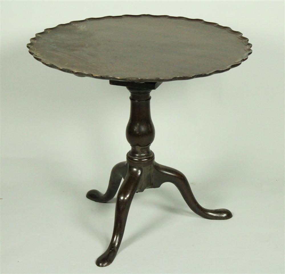 GEORGE III MAHOGANY PIE CRUST TEA