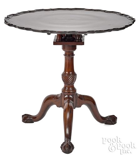 GEORGE III MAHOGANY PIE CRUST TEA