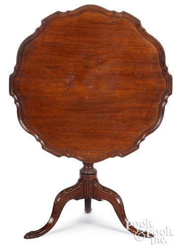 GEORGE III MAHOGANY PIECRUST TEA
