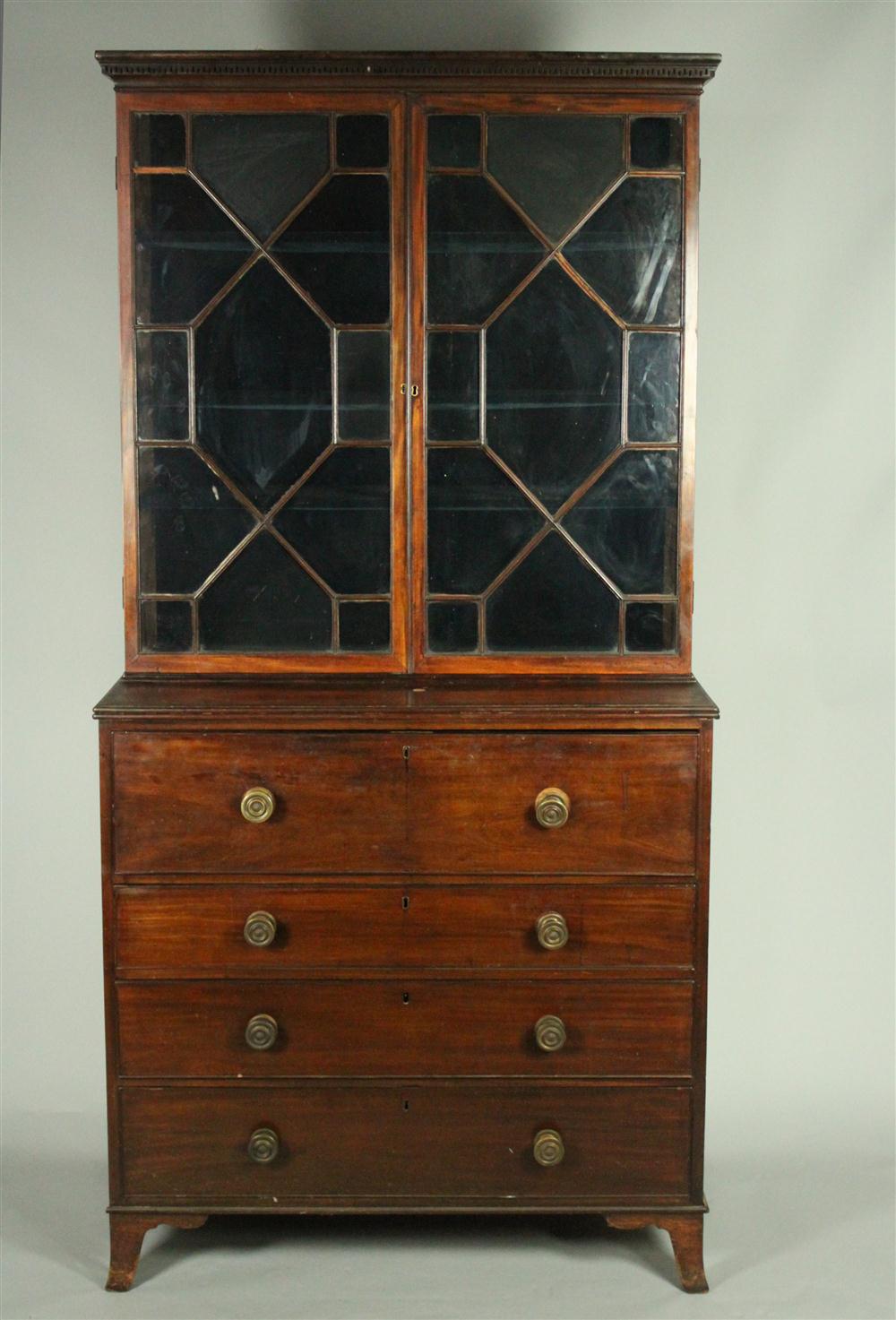 GEORGE III MAHOGANY SECRETAIRE