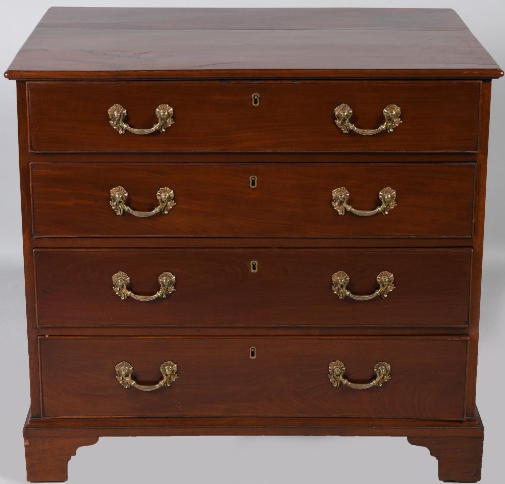 GEORGE III MAHOGANY SECRETARY CHEST