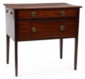 GEORGE III MAHOGANY SILVER CHE