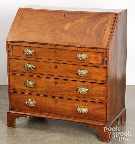 GEORGE III MAHOGANY SLANT FRONT