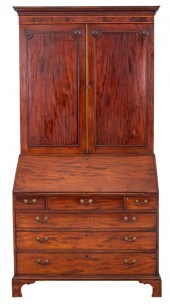 GEORGE III MAHOGANY SLANT FRON