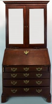 GEORGE III MAHOGANY SLANT FRON