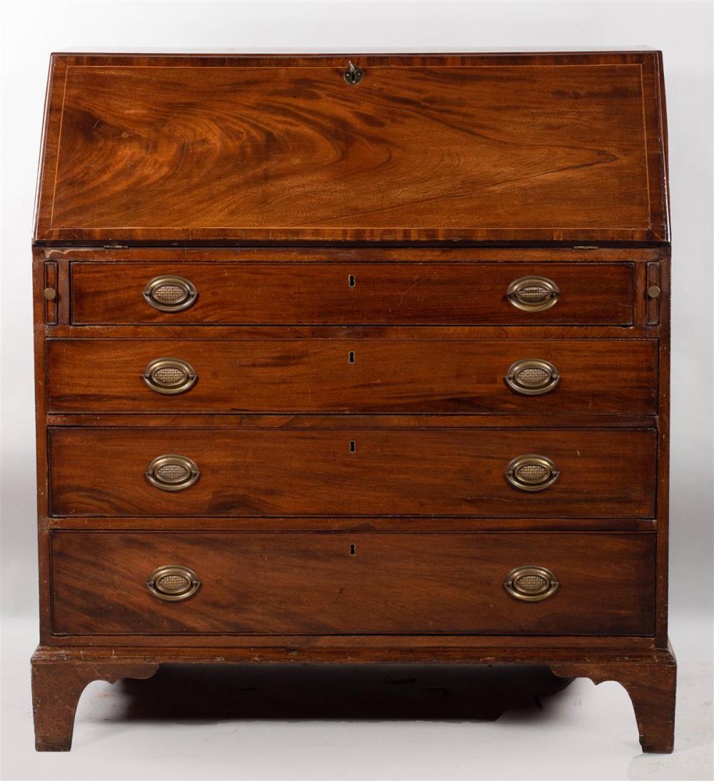 GEORGE III MAHOGANY SLANT FRONT