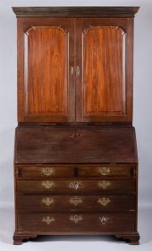 GEORGE III MAHOGANY SLANT FRON