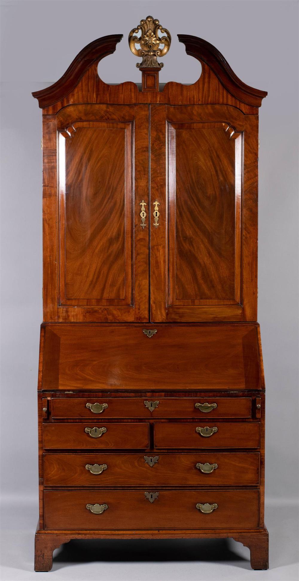 GEORGE III MAHOGANY SLANT FRONT