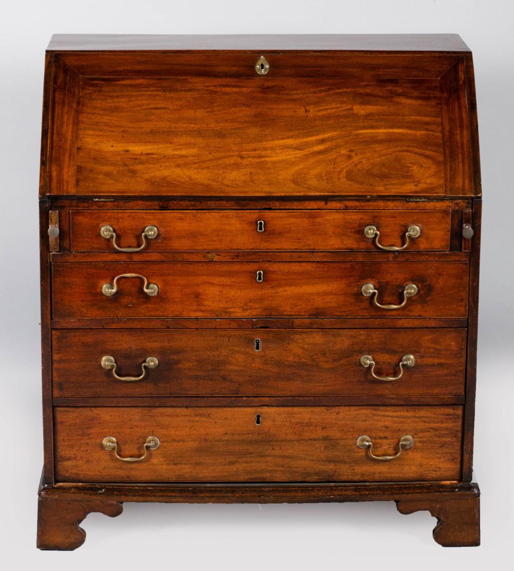 GEORGE III MAHOGANY SLANT FRONT