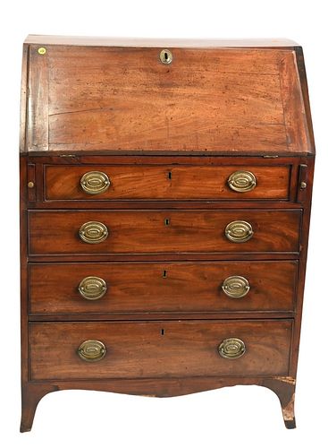 GEORGE III MAHOGANY SLANT FRONT