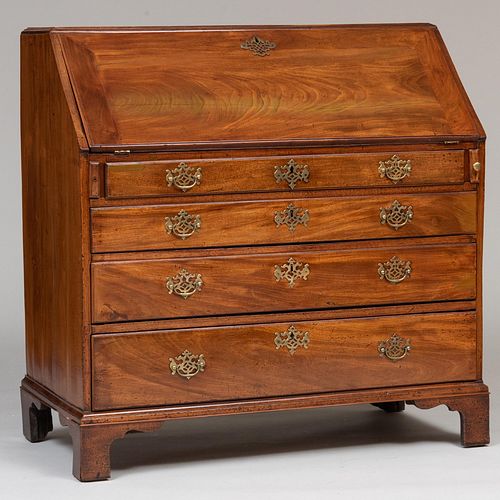 GEORGE III MAHOGANY SLANT-FRONT