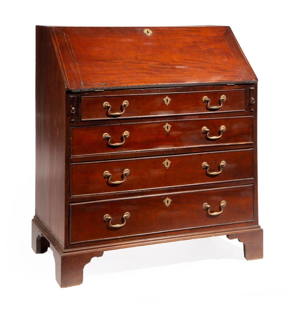 GEORGE III MAHOGANY SLANT-FRONT