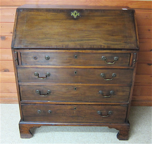 GEORGE III MAHOGANY SLANT-FRONT