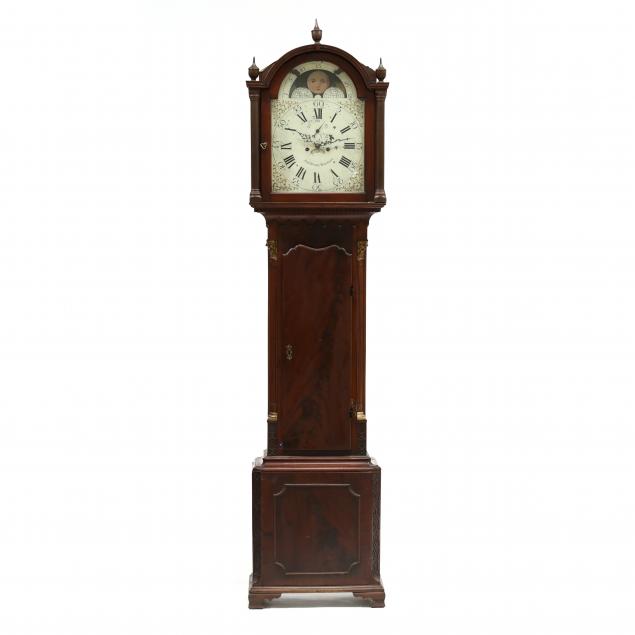 GEORGE III MAHOGANY TALL CASE CLOCK