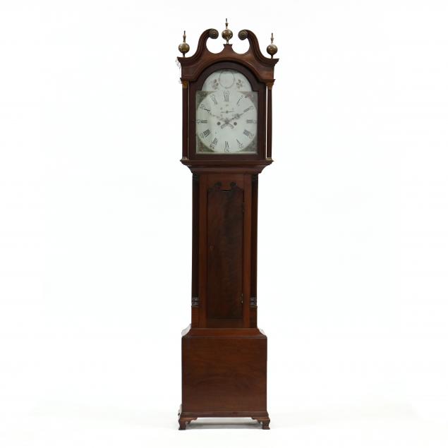 GEORGE III MAHOGANY TALL CASE CLOCK