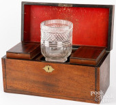 GEORGE III MAHOGANY TEA CADDY,