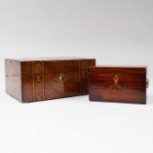 GEORGE III MAHOGANY TEA CADDY