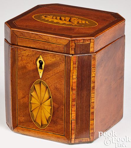 GEORGE III MAHOGANY TEA CADDY, LATE