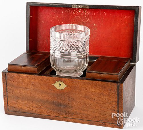 GEORGE III MAHOGANY TEA CADDY,