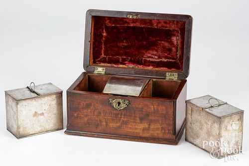 GEORGE III MAHOGANY TEA CADDY,