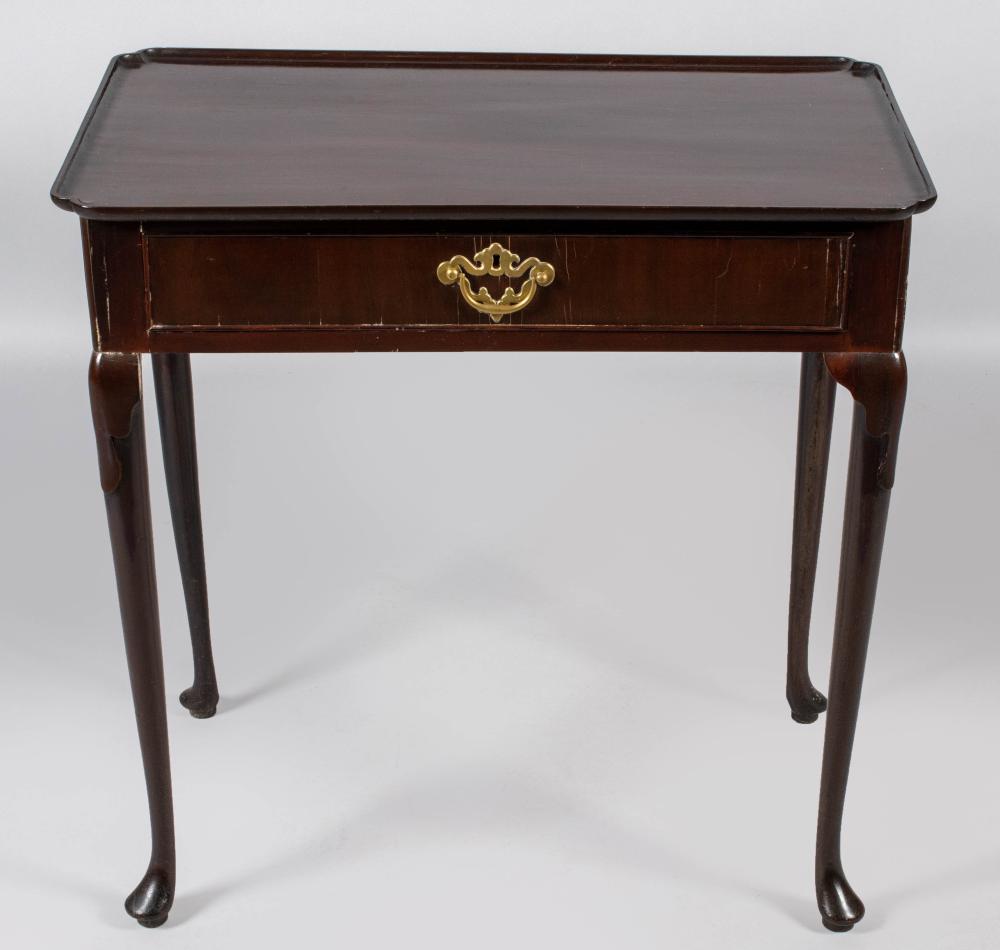 GEORGE III MAHOGANY TEA TABLE,