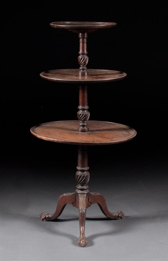 George III mahogany three-tier