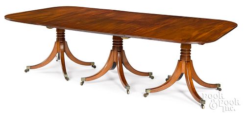 GEORGE III MAHOGANY TRIPLE PEDESTAL
