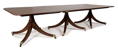 George III Mahogany Triple Pedestal
