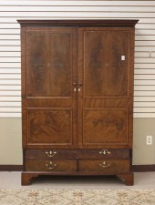 GEORGE III MAHOGANY TWO-DOOR W