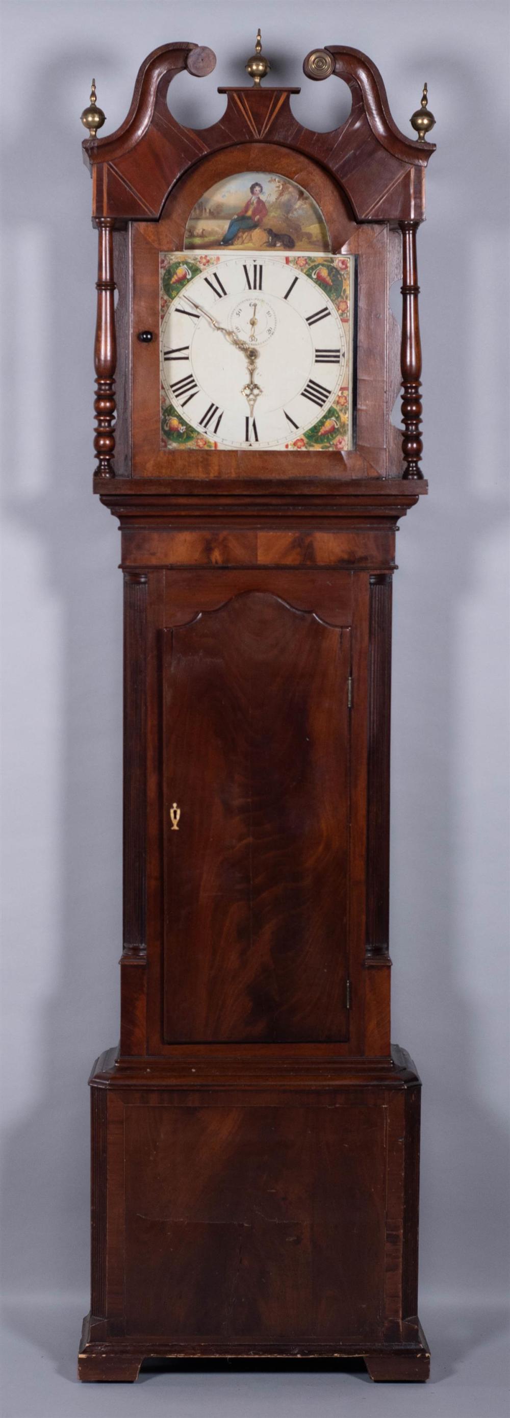 GEORGE III MAHOGANY VENEERED TALL