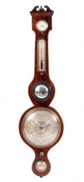 GEORGE III MAHOGANY WHEEL BARO