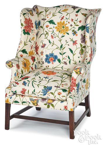 GEORGE III MAHOGANY WING CHAIR, CA.