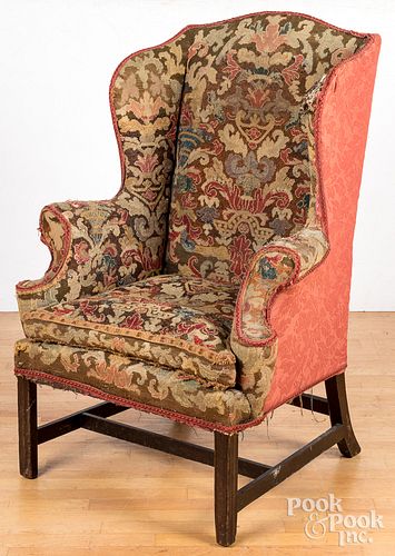 GEORGE III MAHOGANY WING CHAIR, CA.