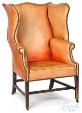 GEORGE III MAHOGANY WING CHAIR