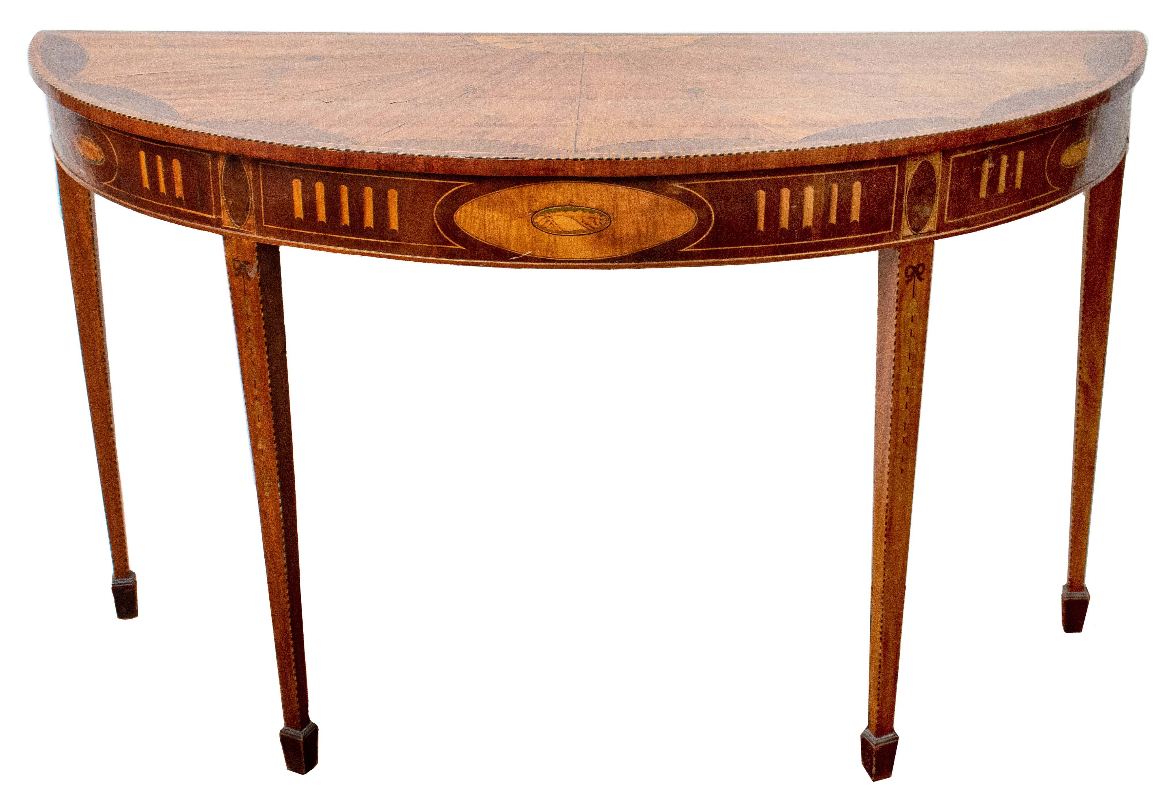 GEORGE III MARQUETRY VENEERED