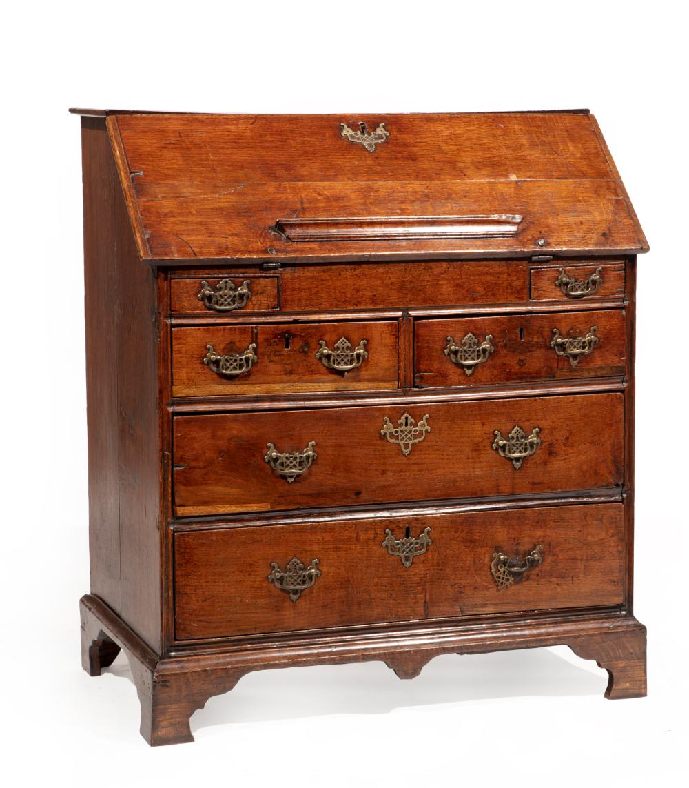 GEORGE III OAK SLANT-FRONT