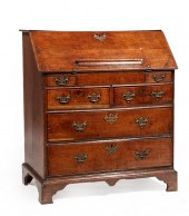 GEORGE III OAK SLANT-FRONT DES