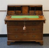 GEORGE III OAK SLANT-FRONT DES