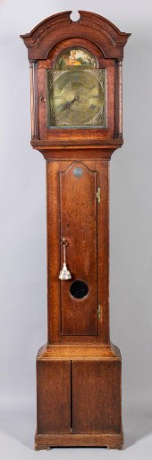 GEORGE III OAK TALL CASE CLOCK
