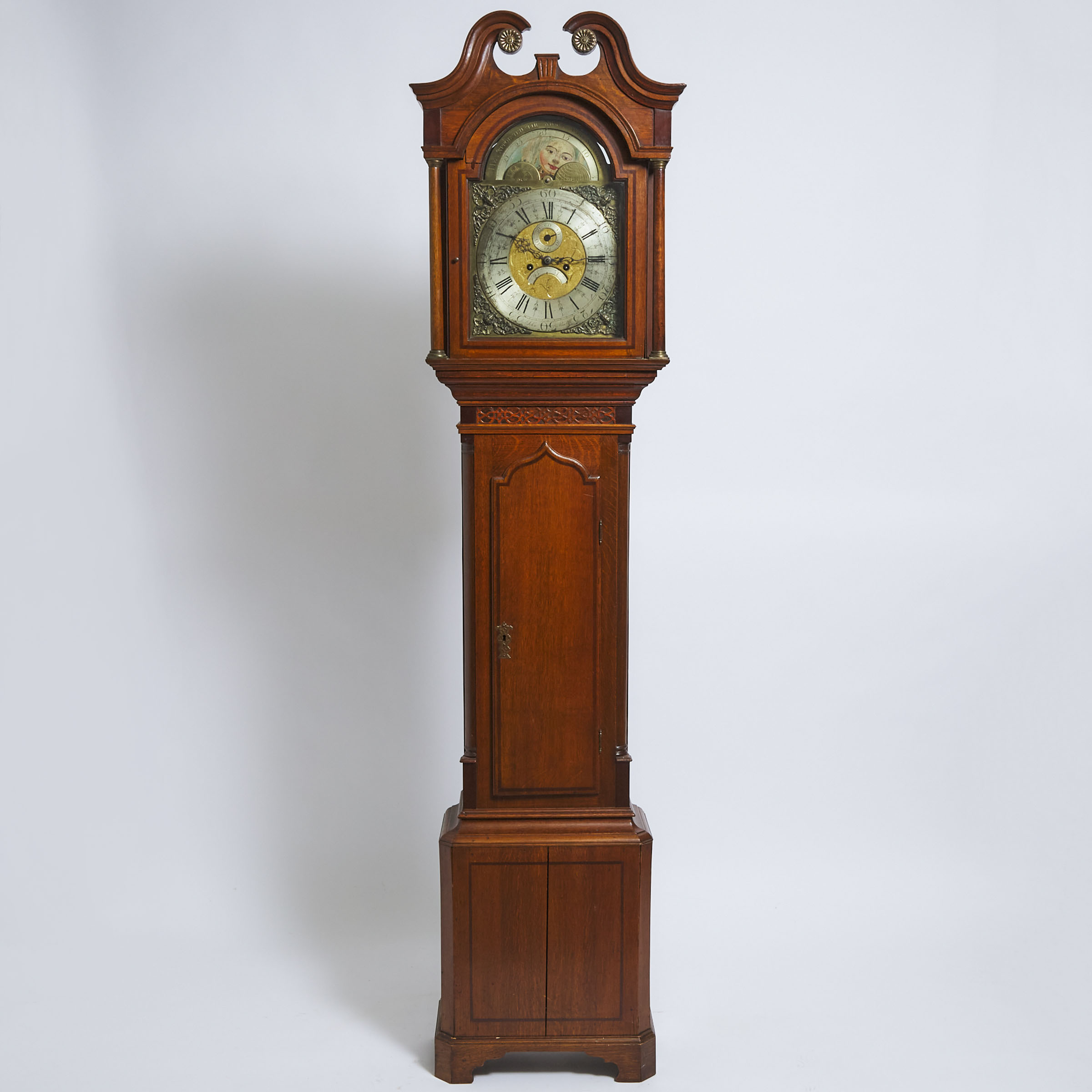 George III Oak Tall Case Clock,