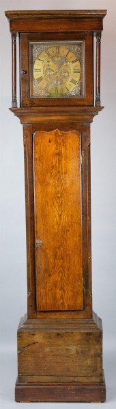 GEORGE III OAK TALL CASE CLOCK