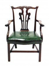 GEORGE III OPEN ARMCHAIR, ENGL