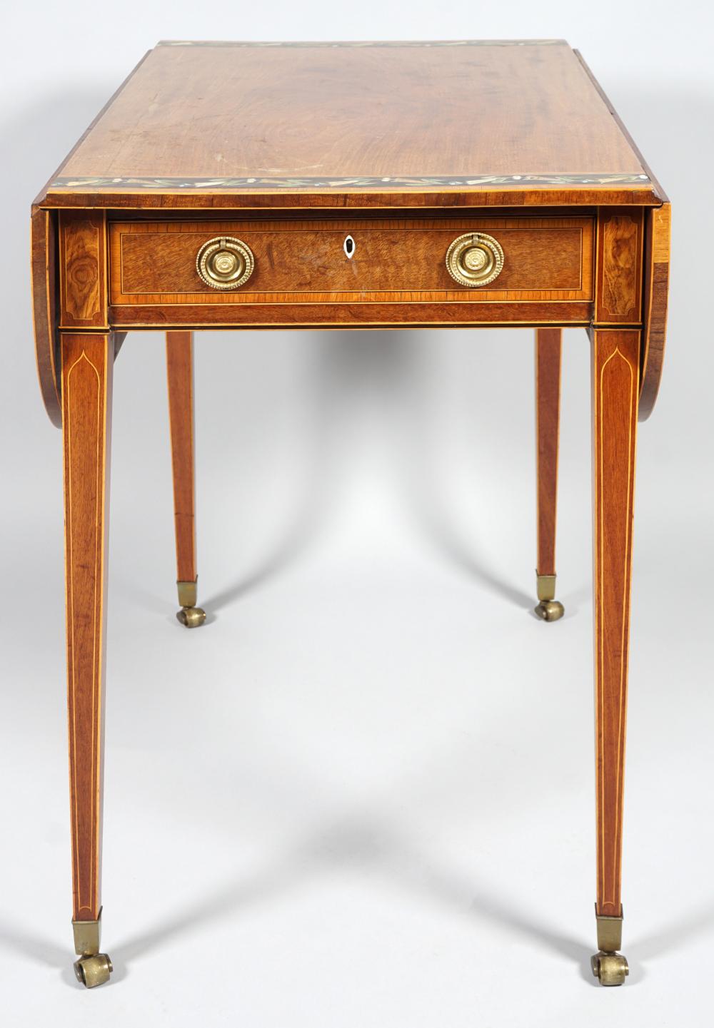 GEORGE III PAINTED FIGURED MAHOGANY
