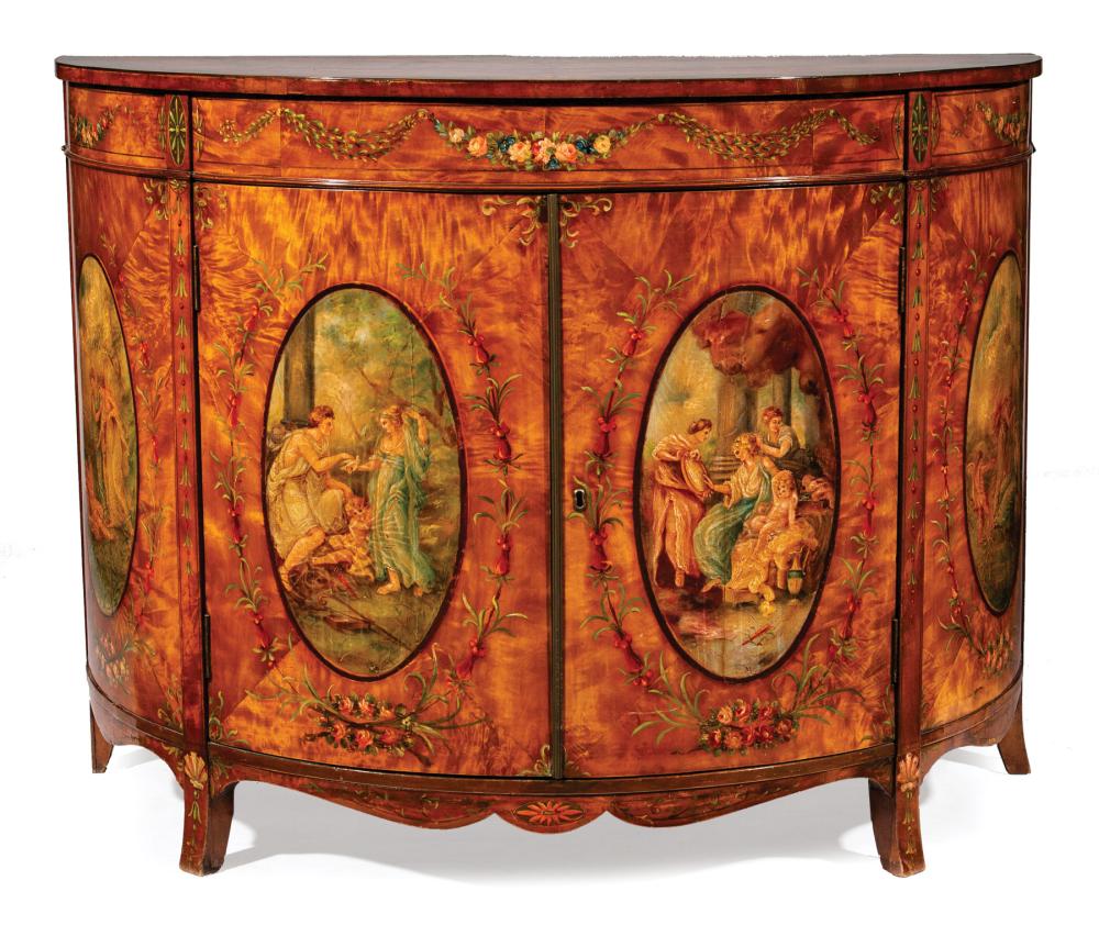 GEORGE III PAINTED SATINWOOD