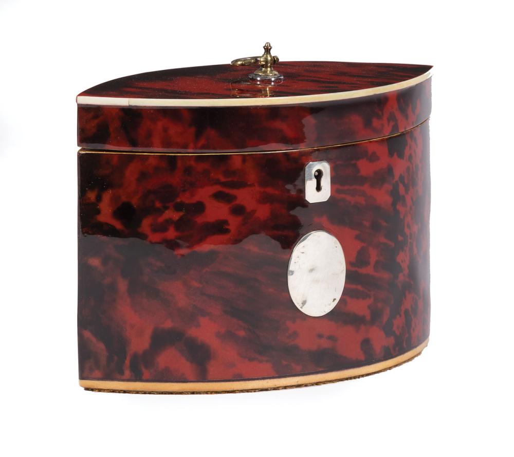 GEORGE III RED TORTOISESHELL TEA