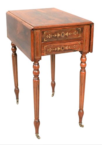 GEORGE III ROSEWOOD TWO DRAWER DROP